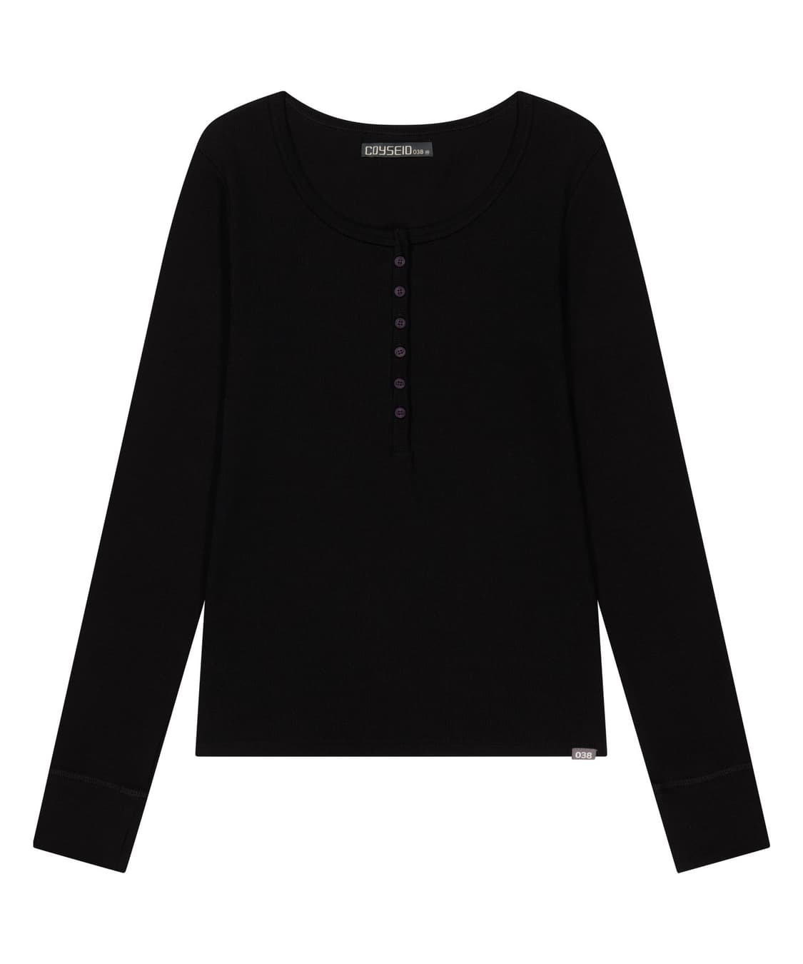 038 BUTTON LONG SLEEVE BLACK M 상품이미지1