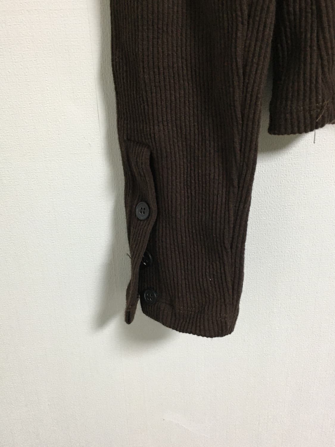 FLOWER 브라운 골지 유넥 긴팔 티셔츠 상품이미지3