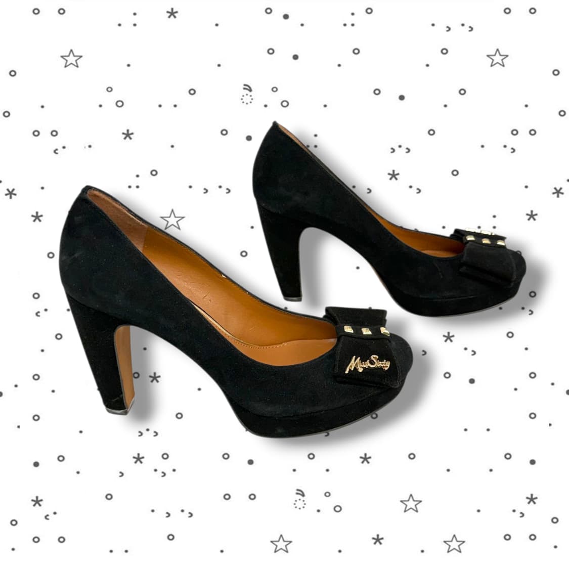 36 Miss Sixty 미스 식스티 스터드 리본 스웨이드 힐 상품이미지3