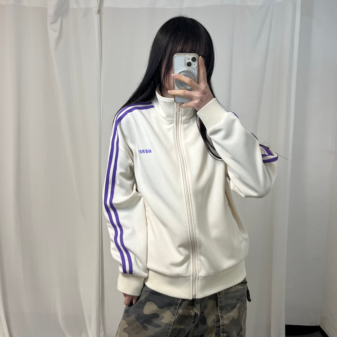 NERDY White & Purple Track Jacket 상품이미지1