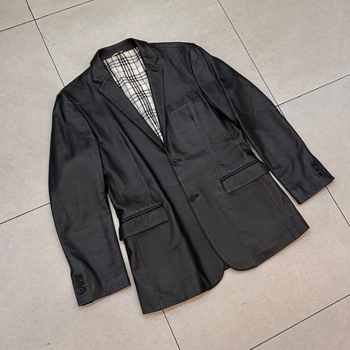 버버리 블랙라벨 레더 블레이저 자켓 상품이미지2