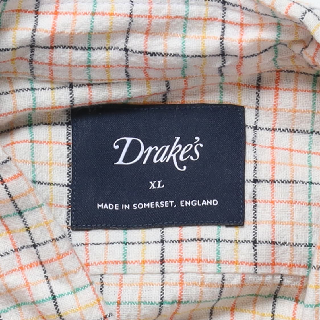 Drake's Linen Blended Check Pattern Shir 상품이미지7