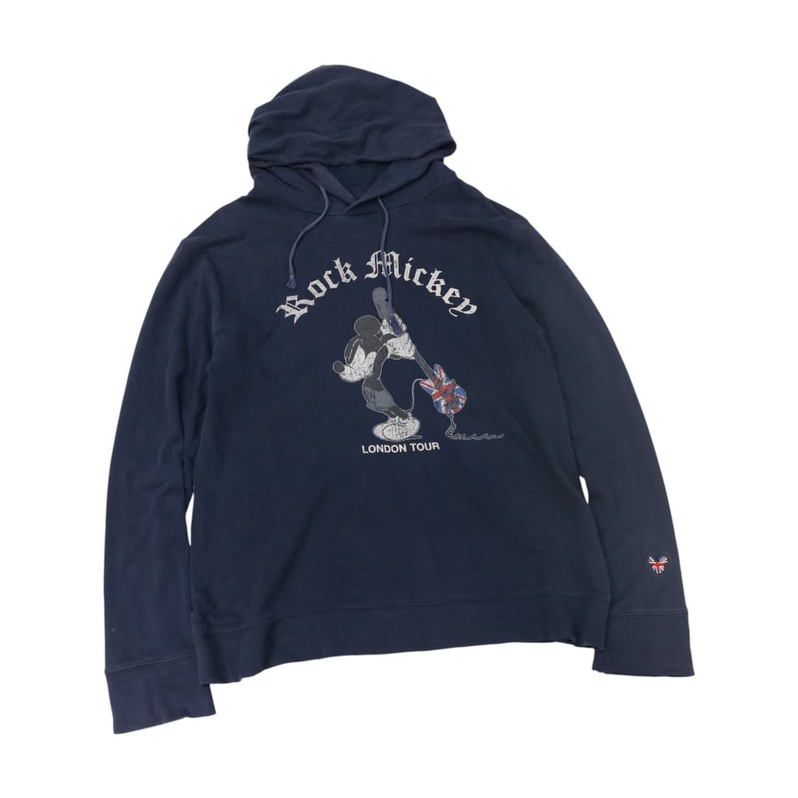 디즈니 빈티지 락 미키 런던 투어 네이비 후드 티셔츠 상품이미지1