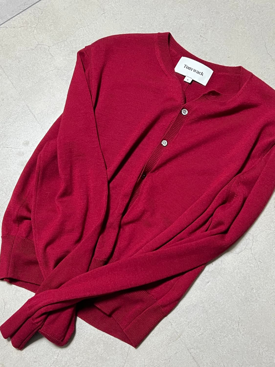 토니웩 슈퍼 파인 울 가디건 레드 (m) 상품이미지2