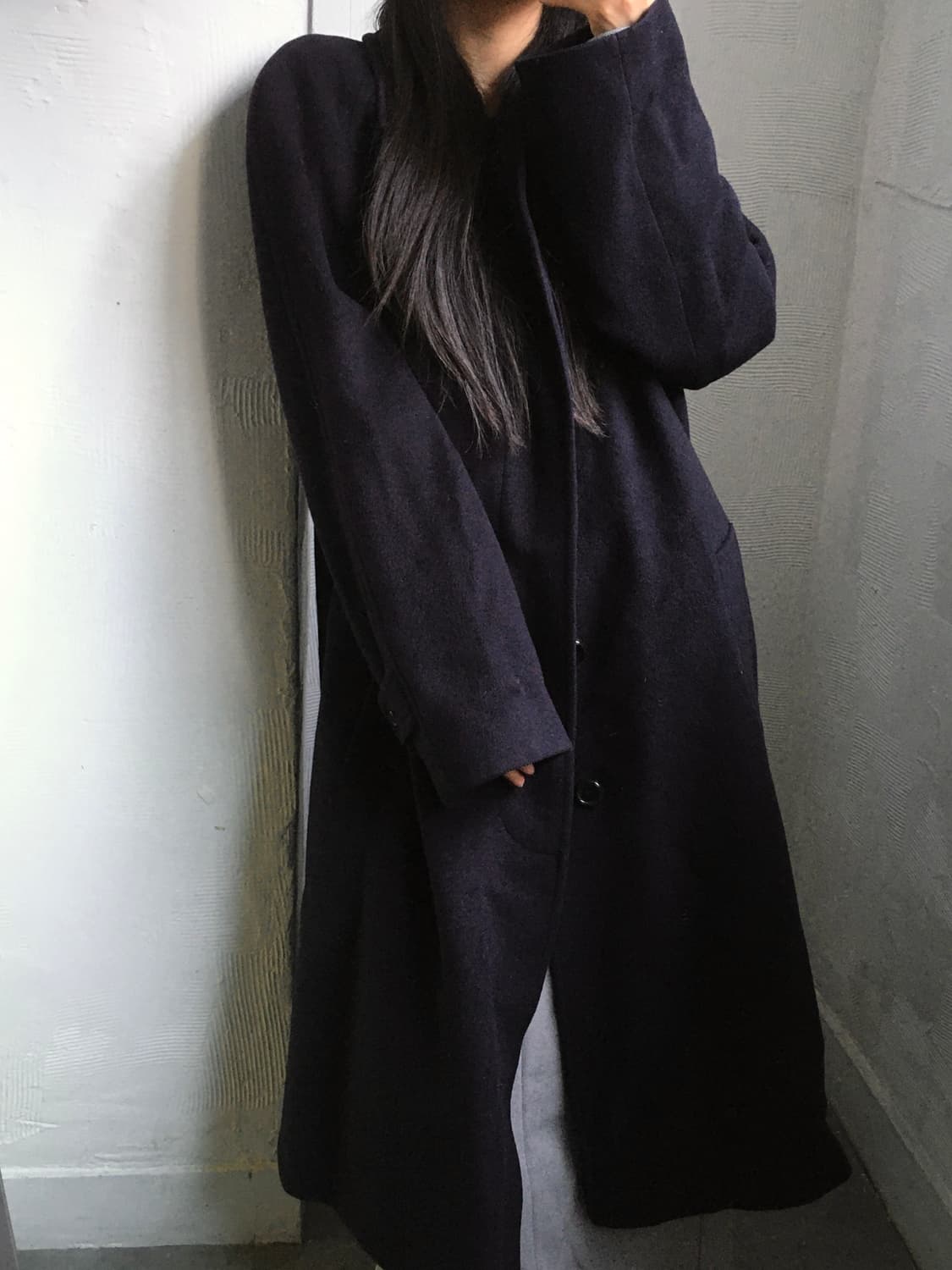 Burberry 버버리 히든 싱글 네이비 코트 상품이미지1