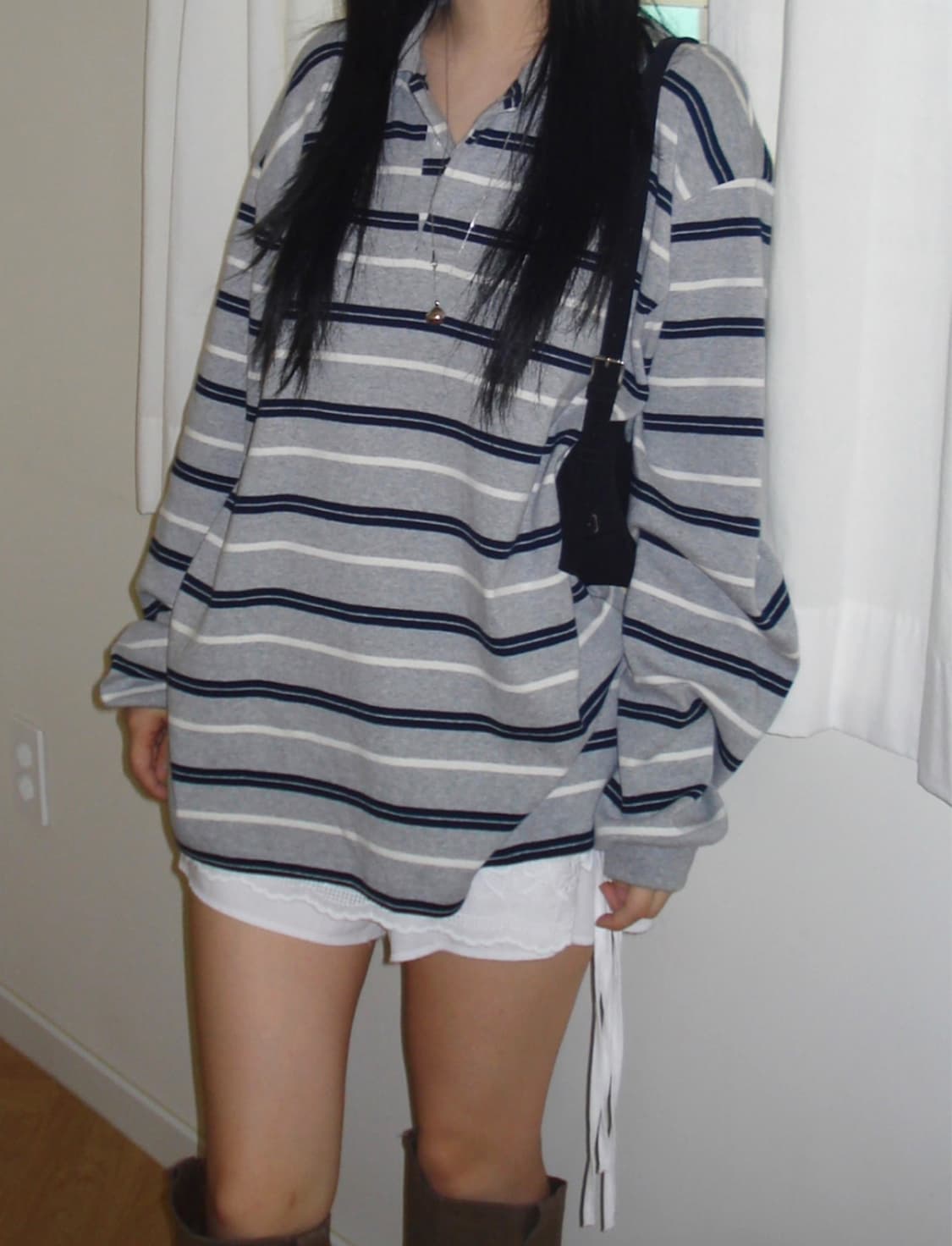 아워캐비넷 ourcabinet rugby over shirts gray 상품이미지1