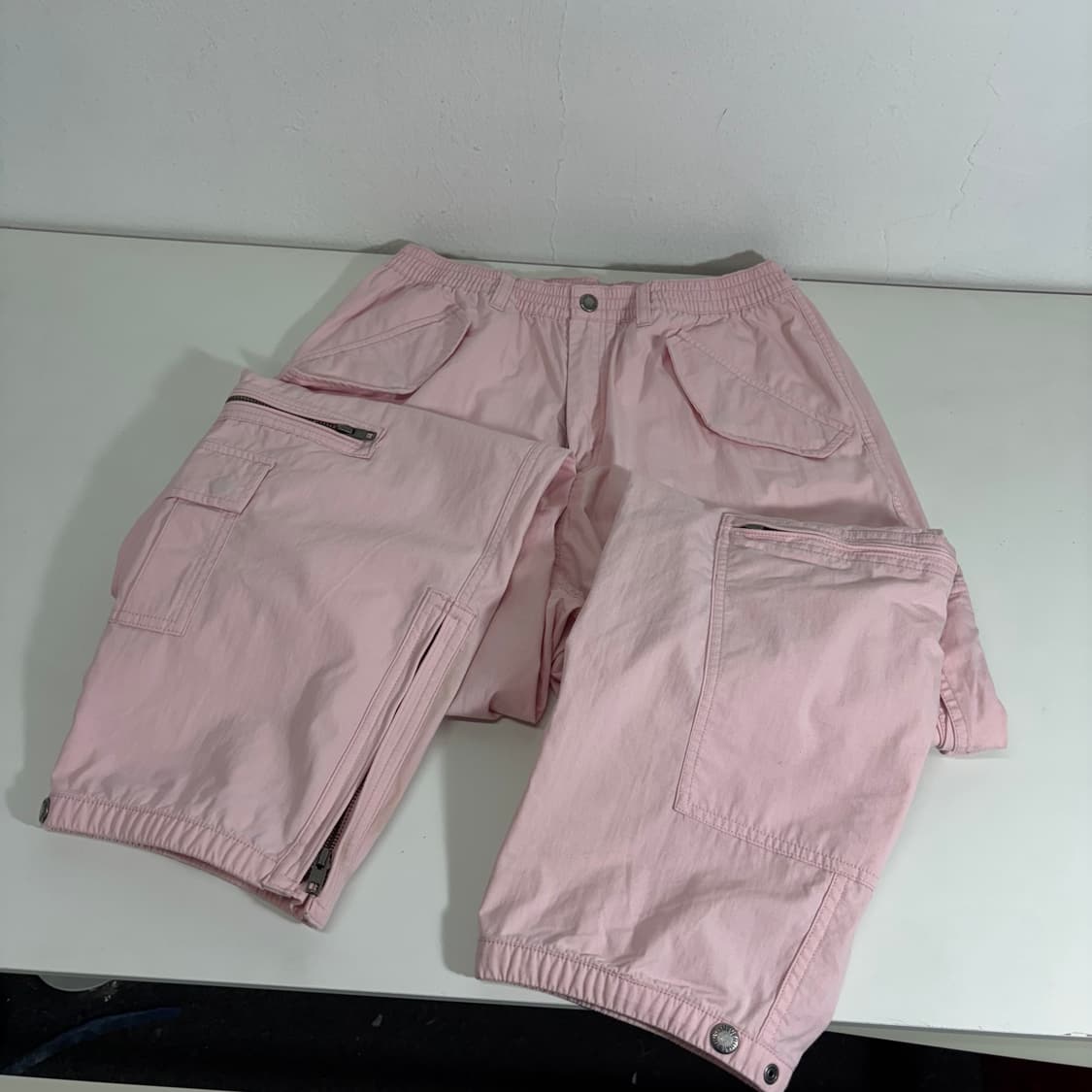 S-M 디스이즈네버댓 디네댓 레귤러핏 연분홍 유틸리티 카고팬츠 상품이미지3