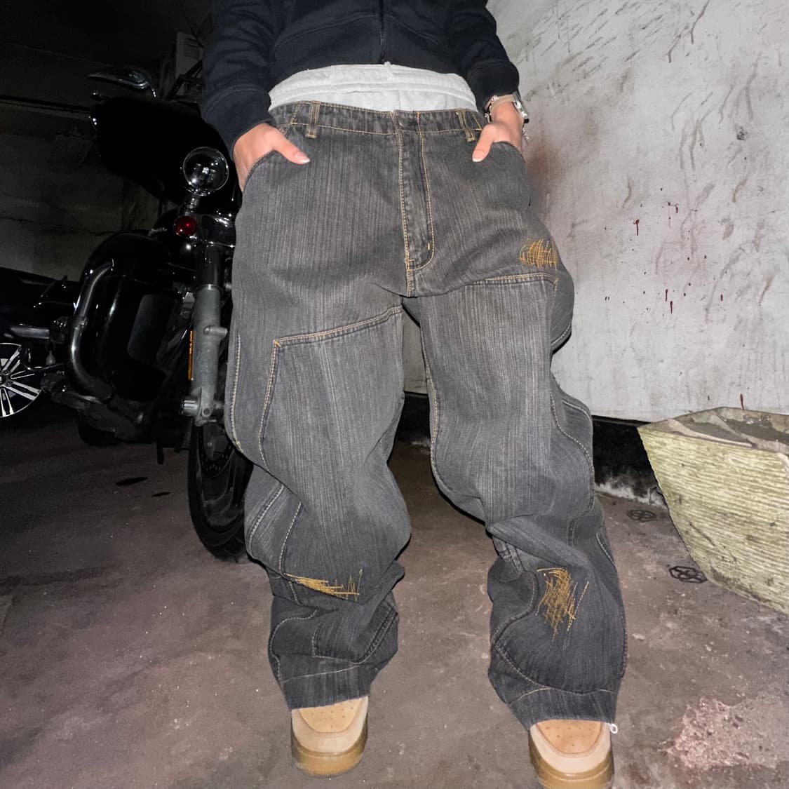 Amore puro double knee jeans  상품이미지2