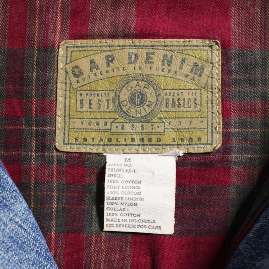 90‘s GAP 갭 코듀로이 카라 체크 트러커 자켓  상품이미지6