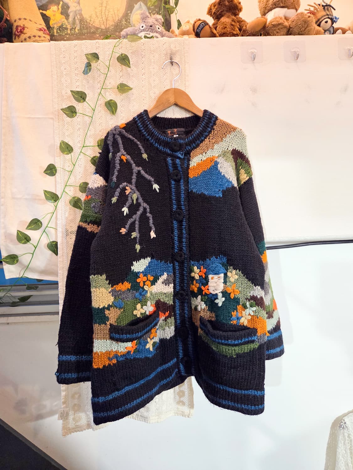 자수 가득 울 가디건 상품이미지1