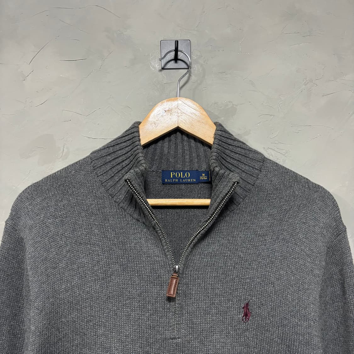 폴로 랄프로렌 신형 니트 반집업 그레이 버건디 상품이미지2