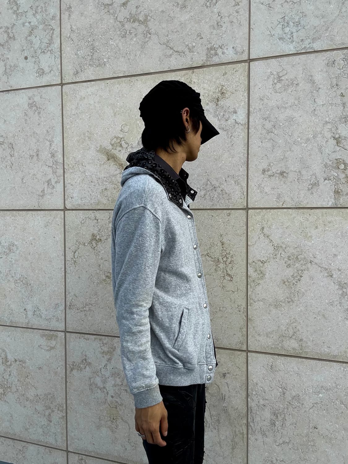 “X-gril” Leopard Hoodie Detail Grey Jack 상품이미지8