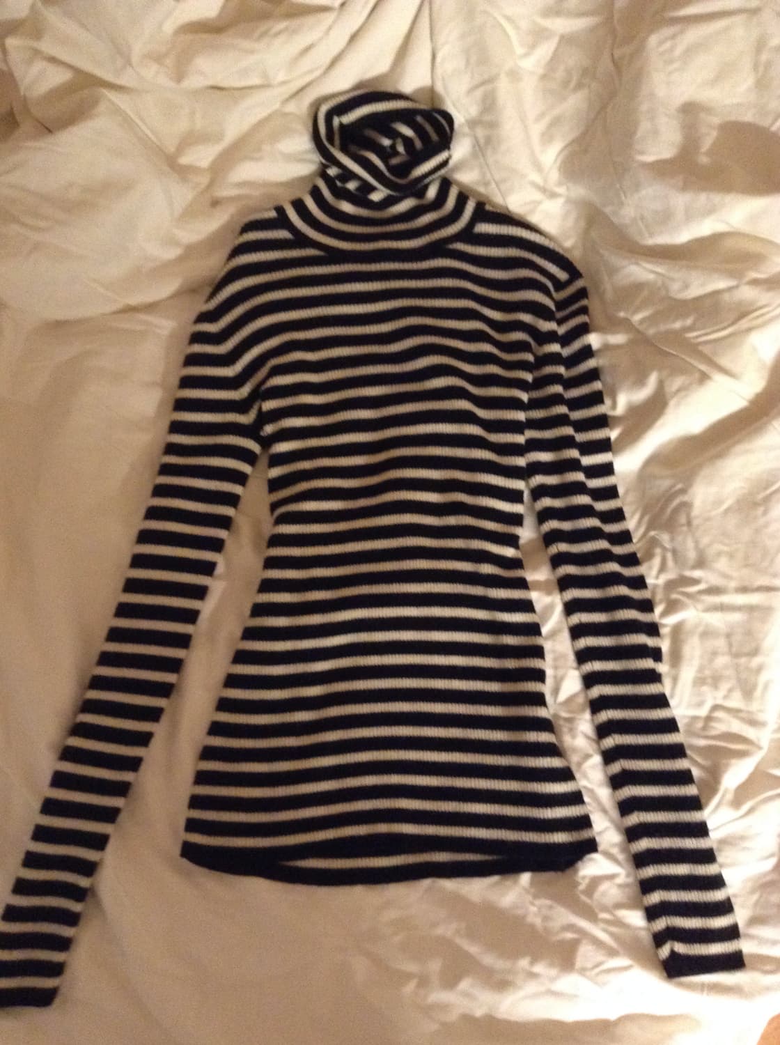 Uniqlo 유니클로 모100 터틀넥 스트라이프 니트 상품이미지1