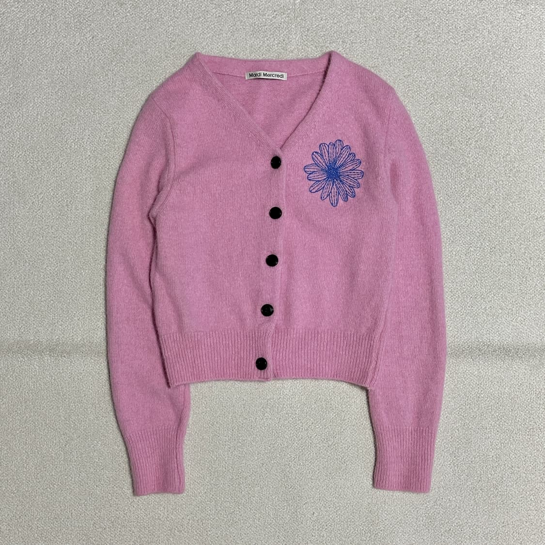 마르디 메크르디 브이넥 라쿤 블렌디드 가디건 상품이미지2