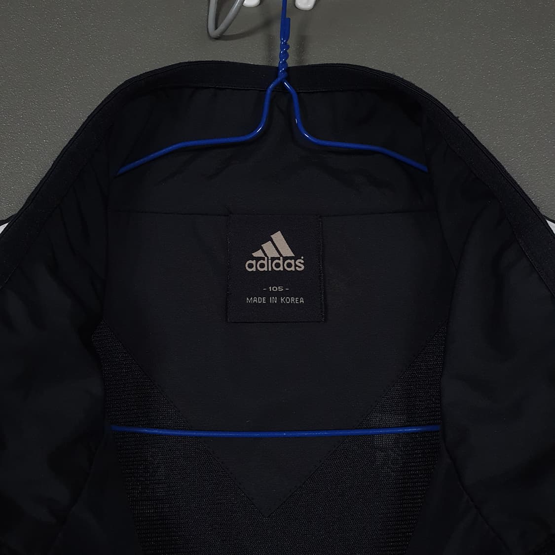 XL (105) 아디다스 올드스쿨 오버핏 삼선 바람막이 자켓 점퍼 블랙 상품이미지5