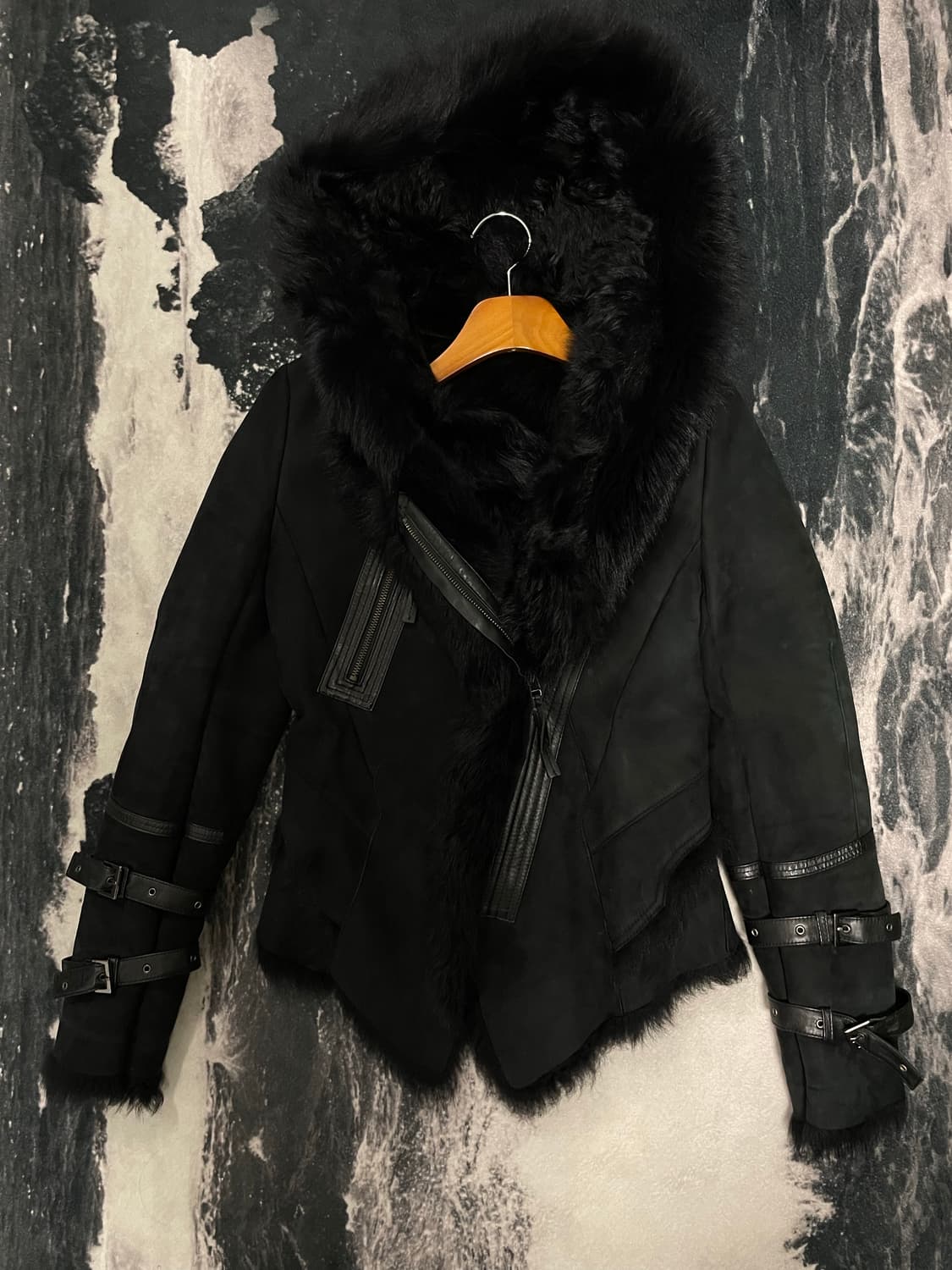 후드 퍼 무스탕 자켓 상품이미지2