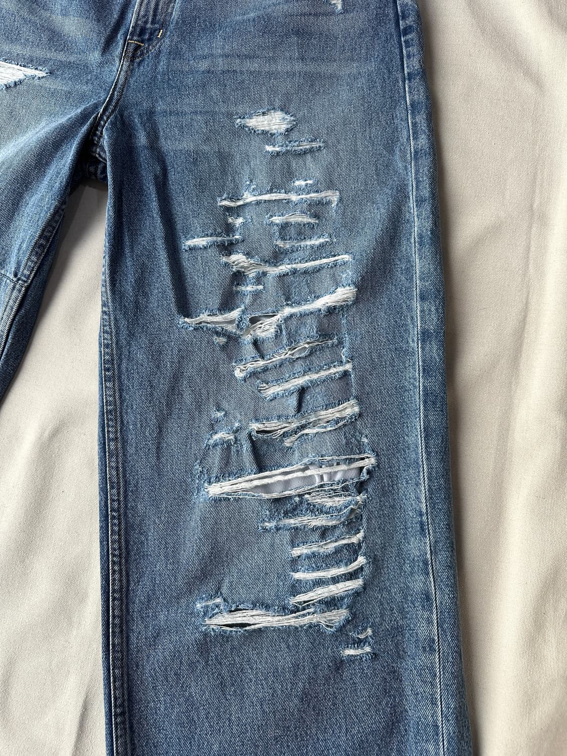 NOEND USA 와이드 디스트로이드 데님팬츠 32 상품이미지4