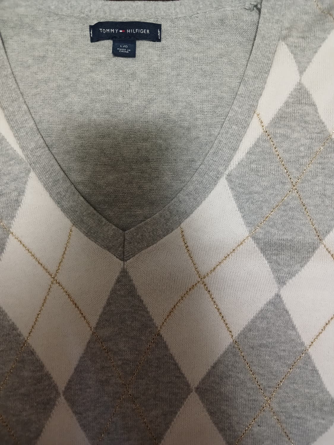 타미 아가일 그레이 니트 상품이미지2