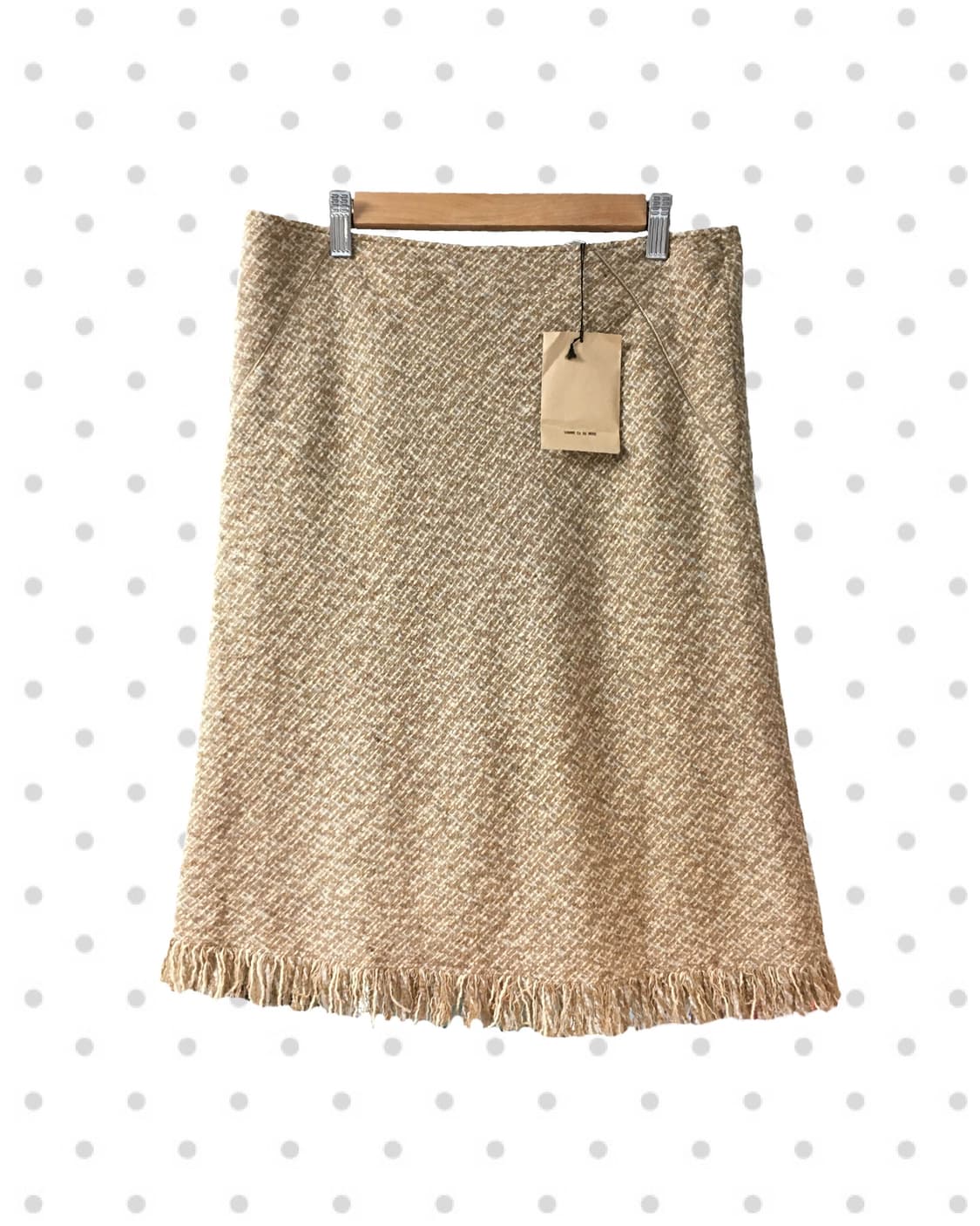 VINTAGE TWEED FRINGE MIDI SKIRT BEIGE  상품이미지5