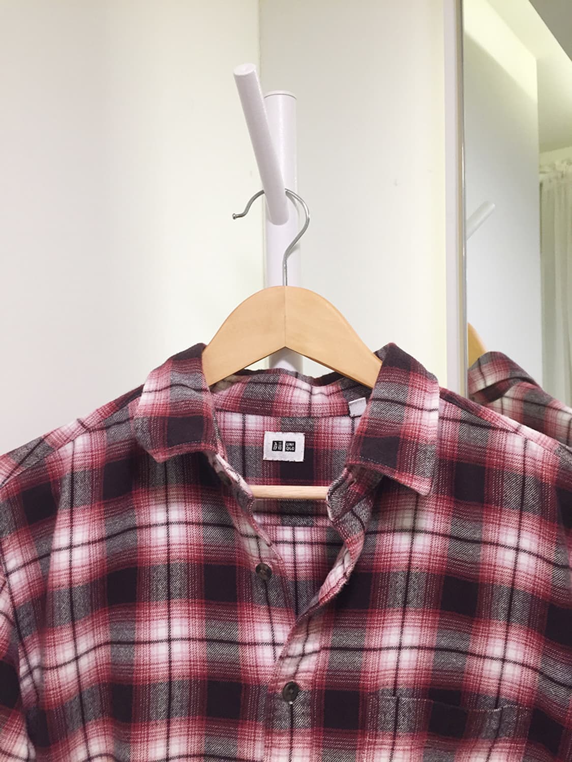 여성 유니클로 오버핏 기모 체크셔츠 100 상품이미지5