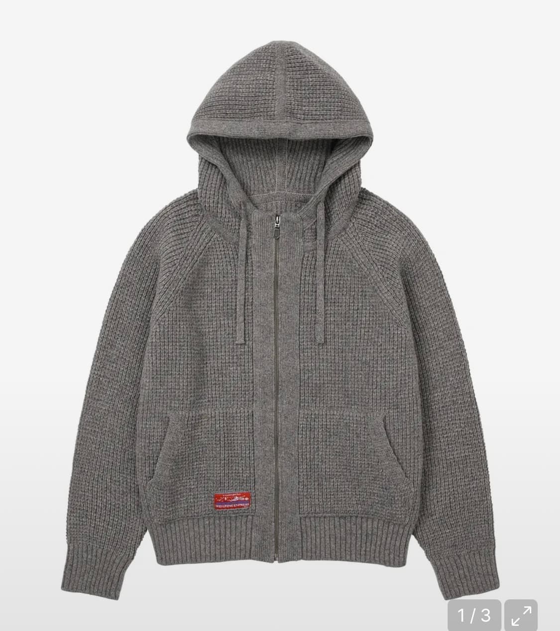 웰빙익스프레스 와플 니트 집업 그레이 S 상품이미지1