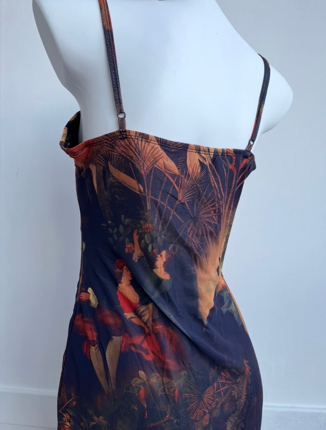 그래픽 메쉬 롱 원피스 상품이미지6