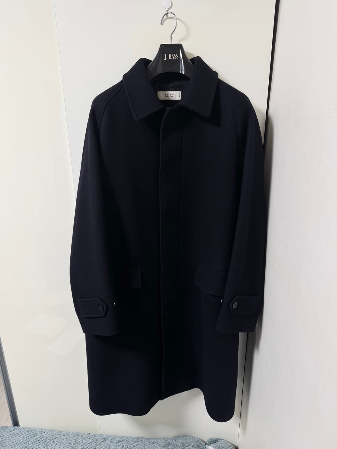 [L]셔터 발마칸 코트 다크네이비 상품이미지1