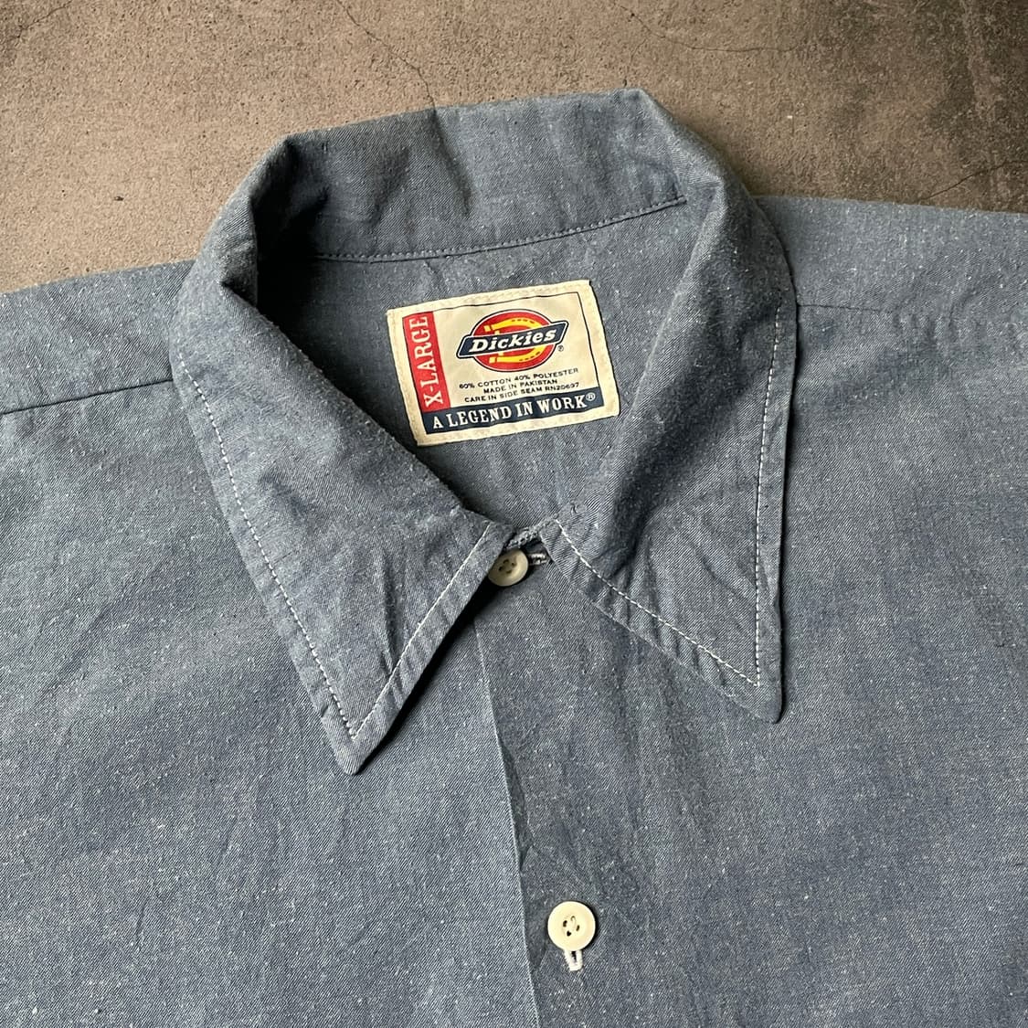 DICKIES 디키즈 빈티지 블루 플랩포켓 워크 셔츠 A00909 상품이미지2