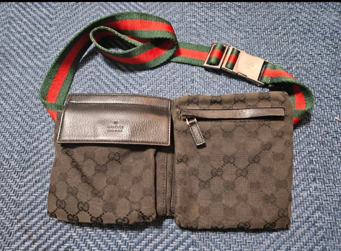 (정품)남녀공용 구찌  GG 캔버스 투포켓 웨이스트 백. 상품이미지5