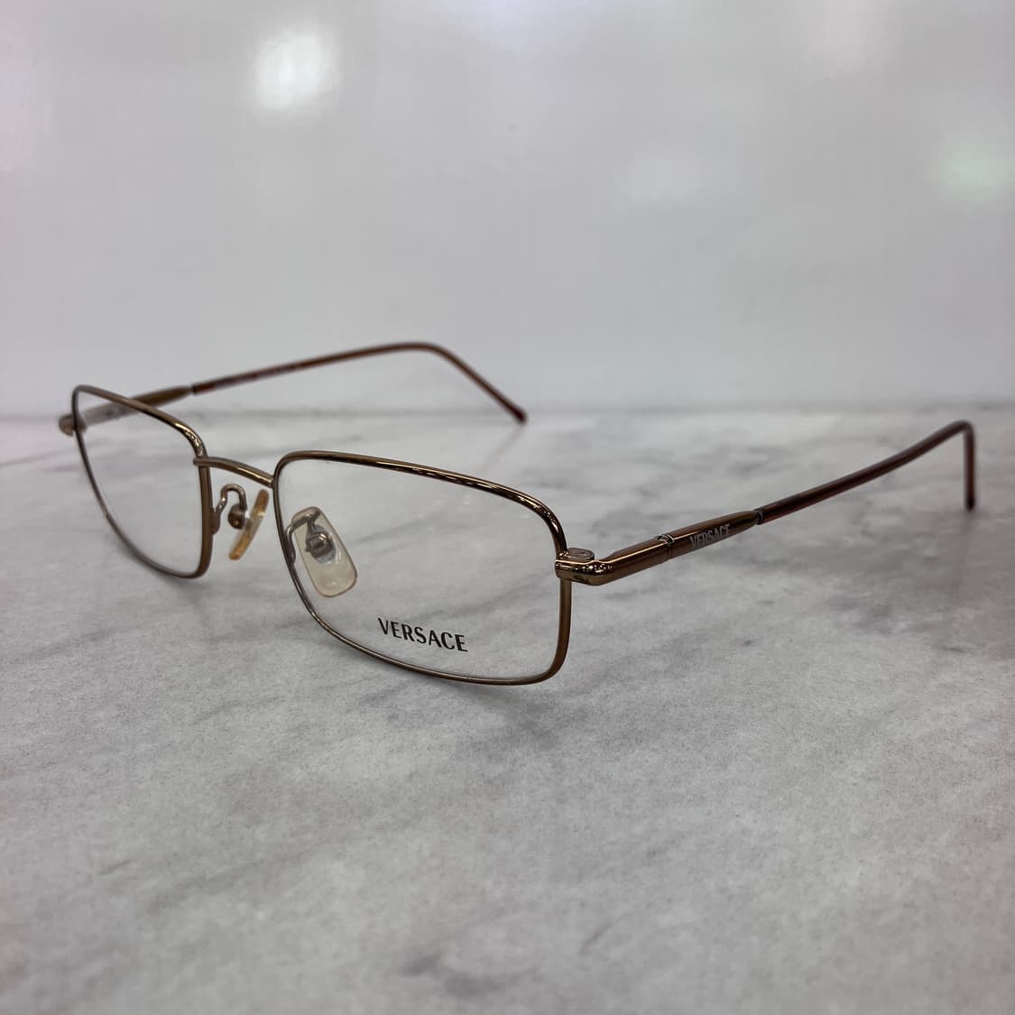 D22 베르사체 VERSACE 빈티지 골드 슬림 스퀘어 메탈테 안경 상품이미지7