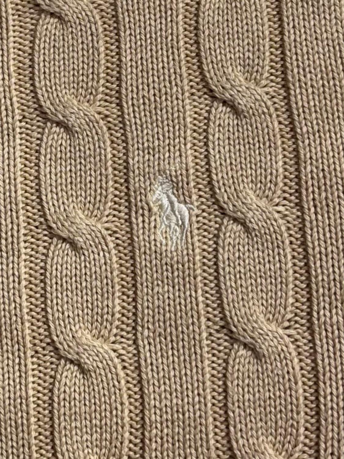 폴로 랄프로렌 베이지 화이트포니 꽈배기 니트  상품이미지5