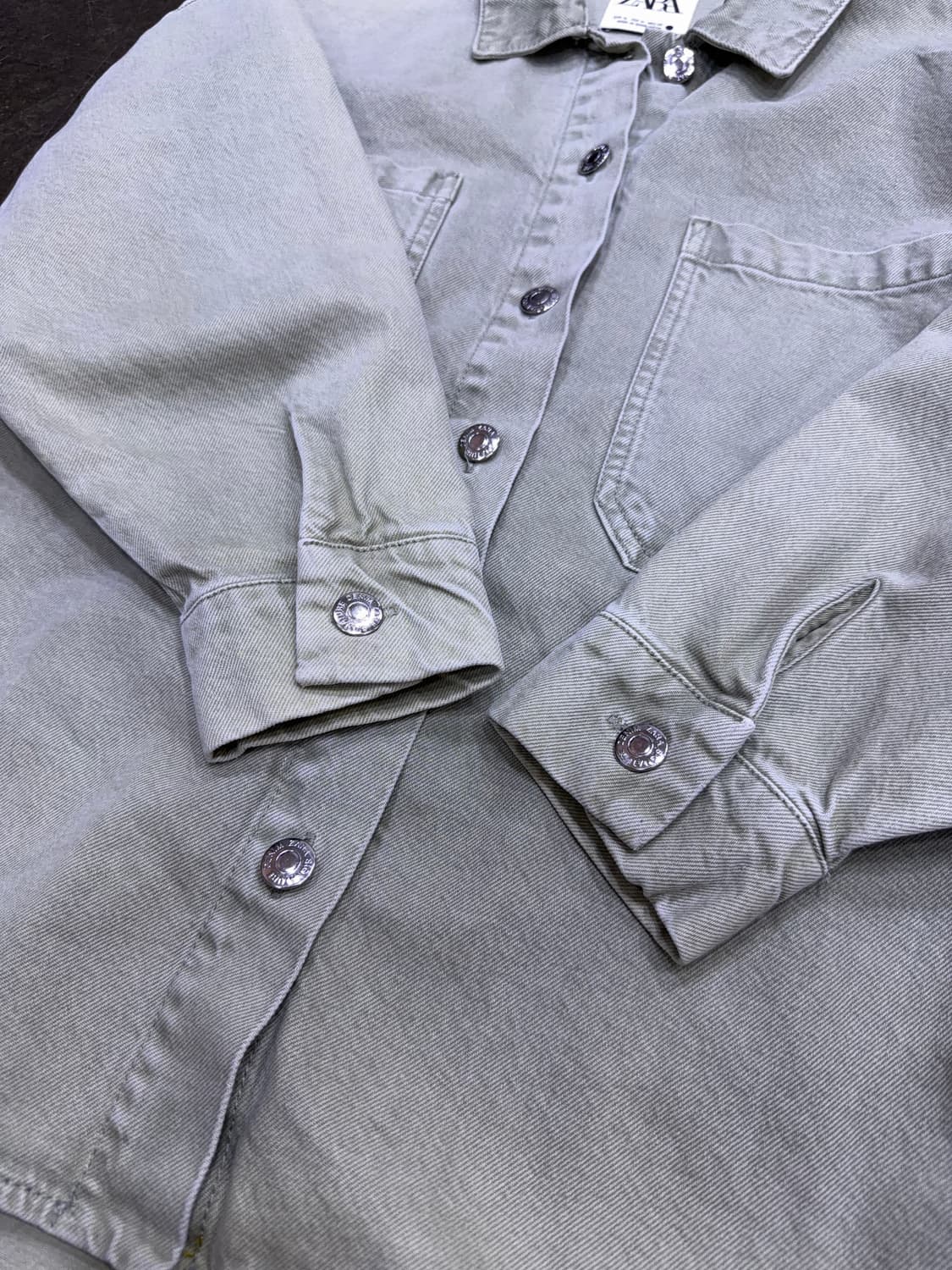 자라 우먼스 빈티지 데님 셔츠 자켓 셔켓 루즈핏 M 상품이미지6