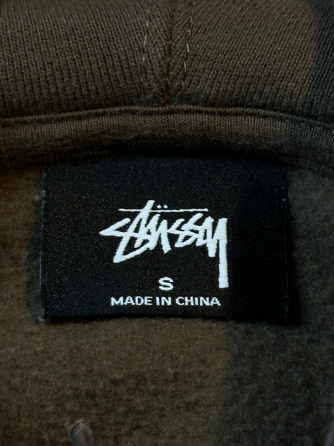 희귀) 스투시 STUSSY 자수 스펠로고 후드티 브라운 상품이미지4