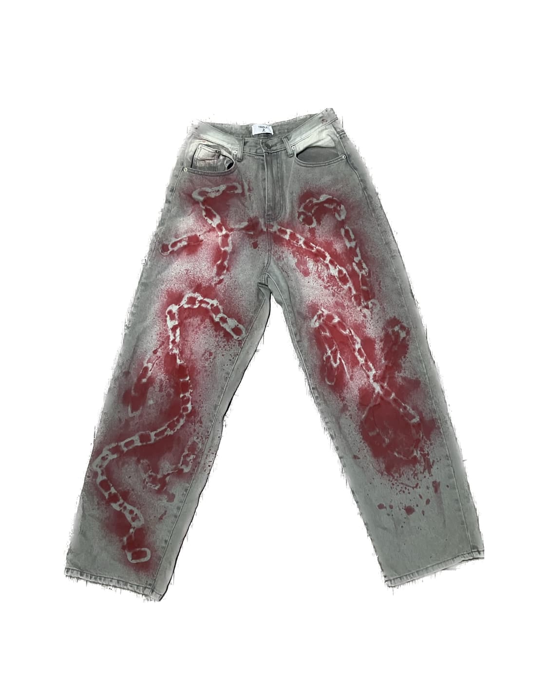 Red chain custom gray pants 상품이미지1