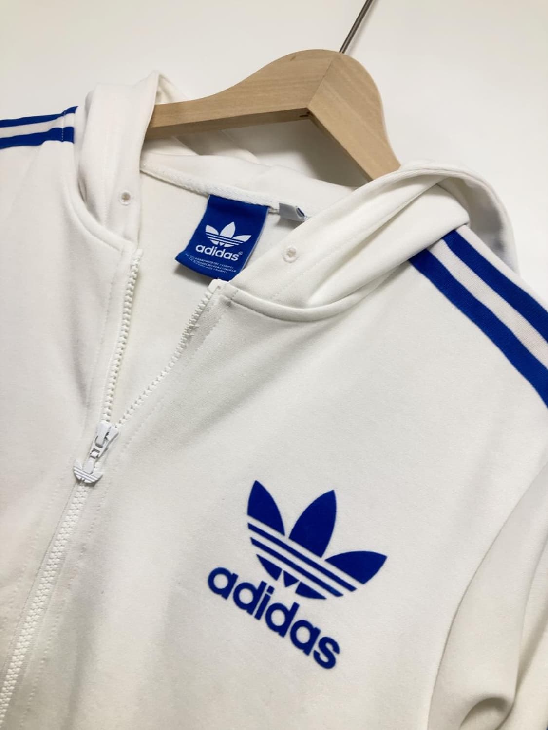 아디다스 화이트 블루 후드 집업 흰파 자켓 져지 트랙탑 상품이미지2