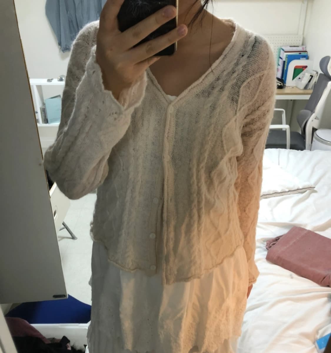 아이보리 울 가디건  상품이미지4