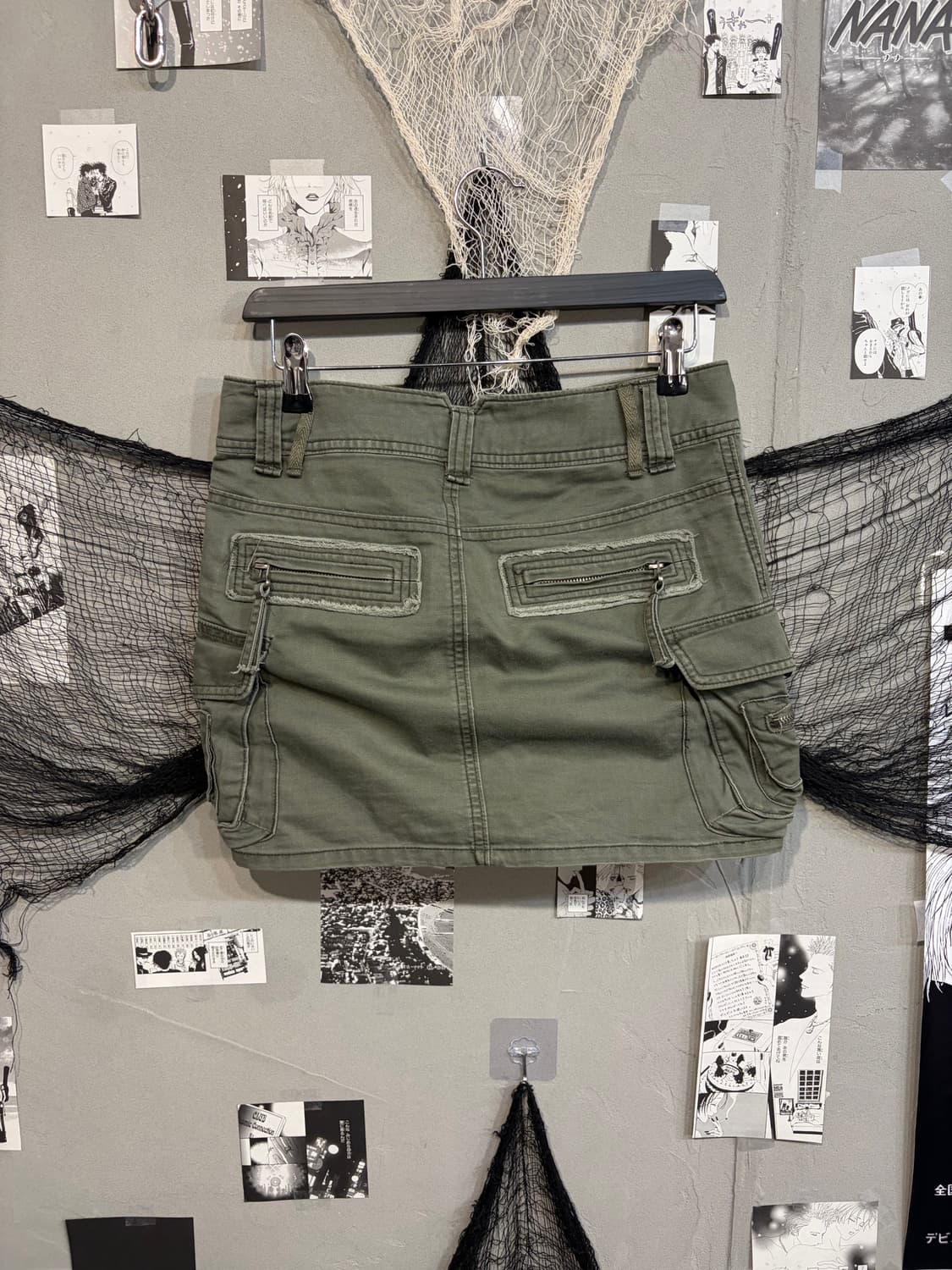 00's Grunge cargo military Mini Skirt 상품이미지7