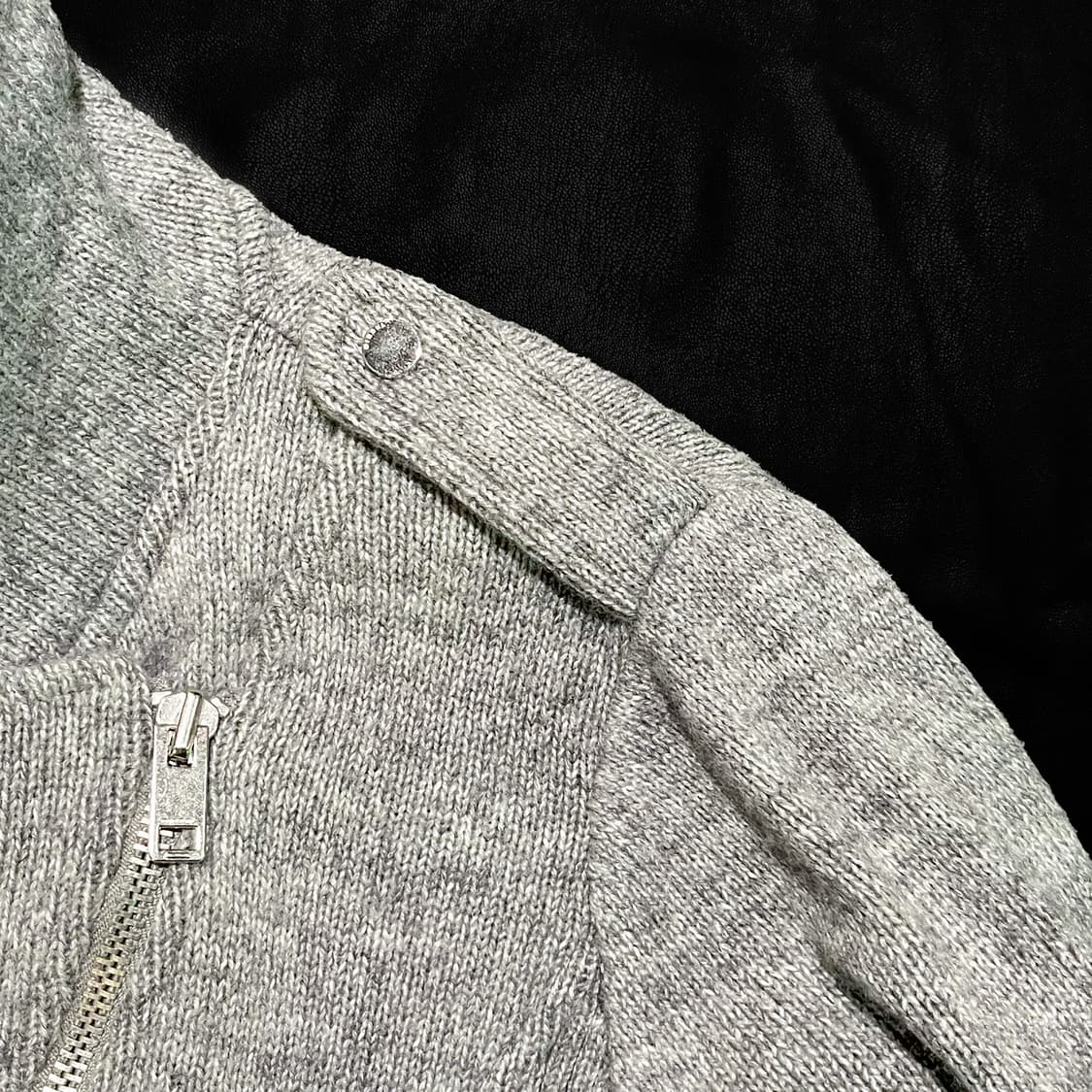 디젤 그레이 니트 바이커 자켓 상품이미지3