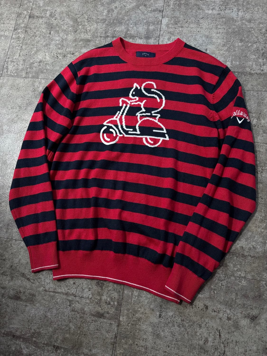 캘러웨이 다람쥐 스트라이프 패턴 울 블렌디드 니트 상품이미지3