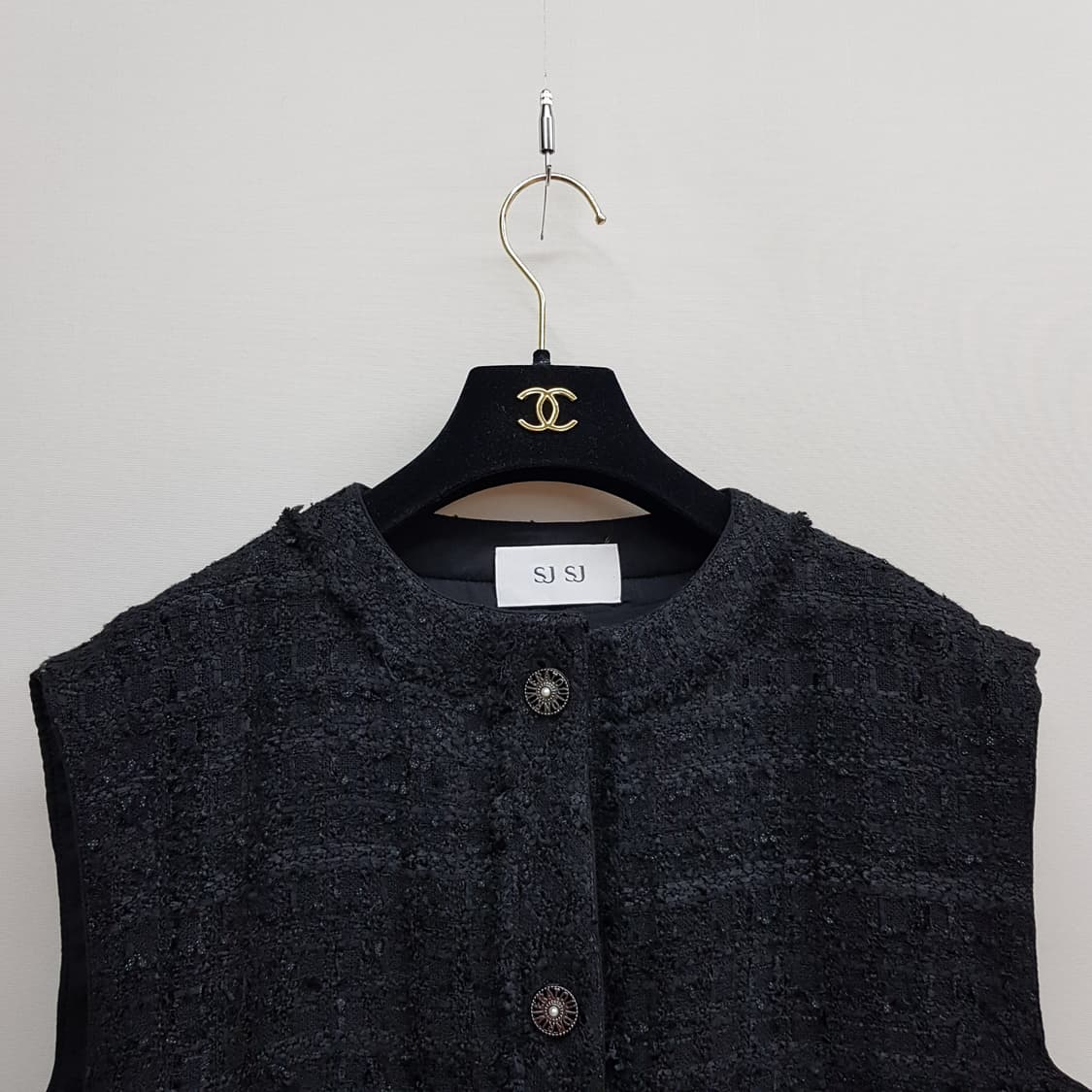한섬 SJSJ 2022 트위드 패딩 베스트 76-90-155사이즈 상품이미지2