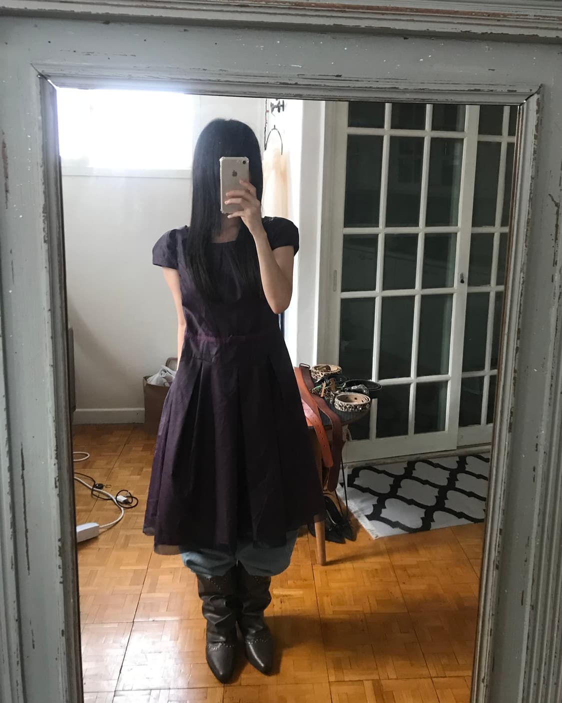 vintage purple pintuck one-piece 상품이미지2
