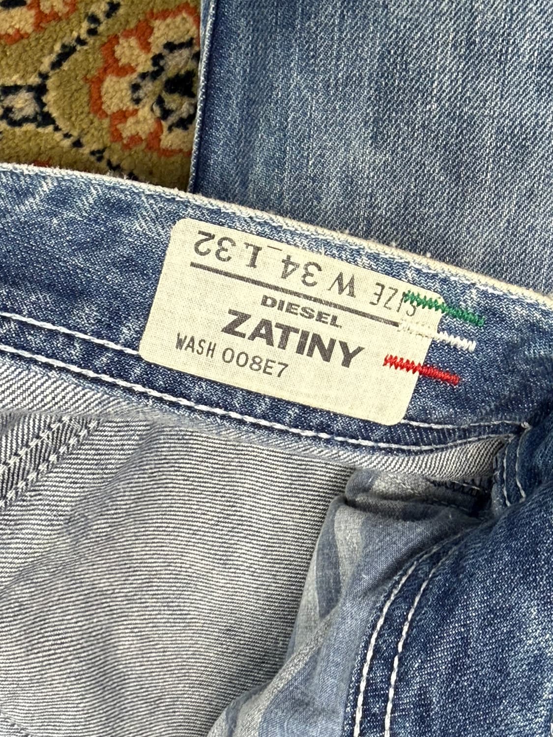 디젤 자티니 연청 데님팬츠 34x32 부츠컷  플레어진 상품이미지6
