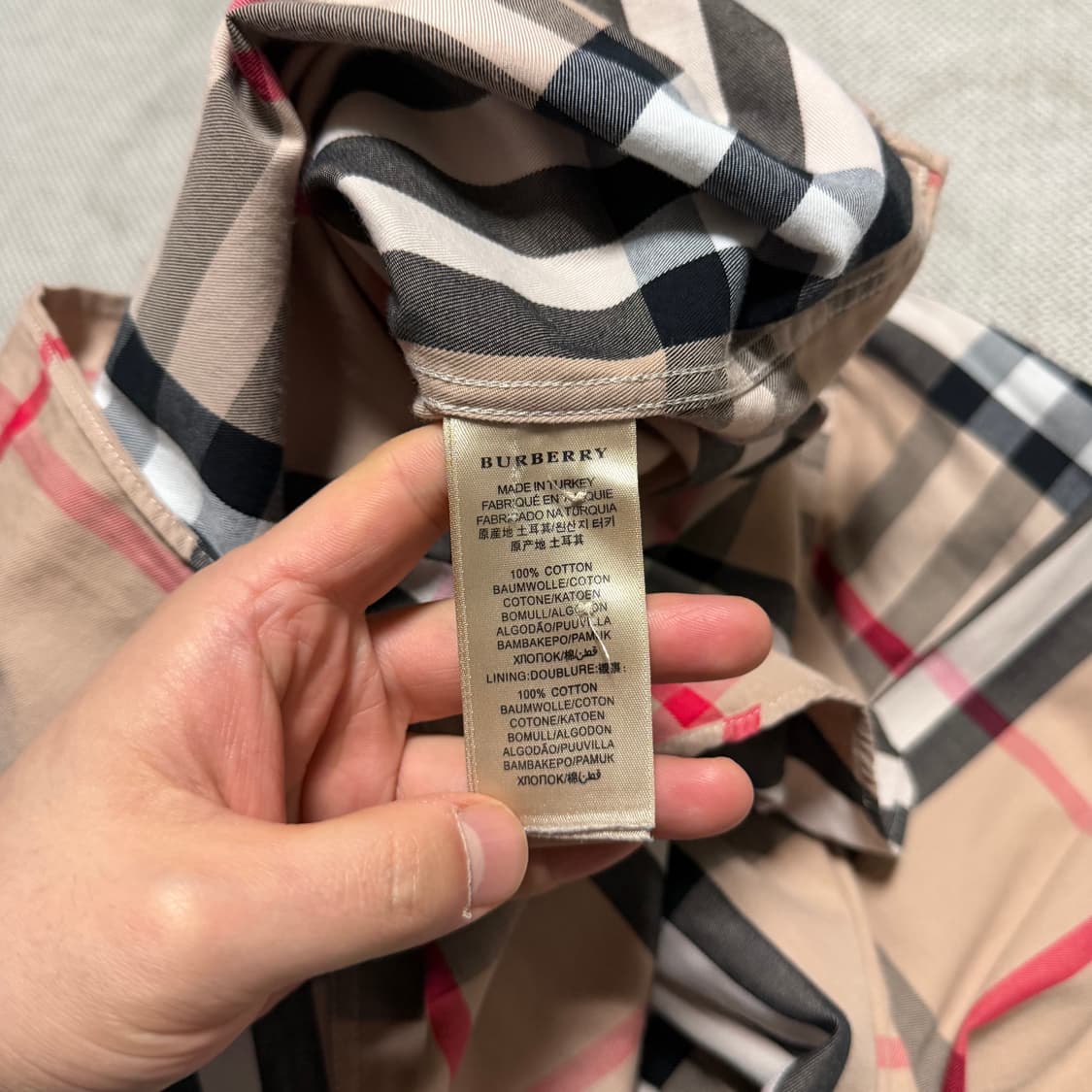 버버리 브라운 체크 코튼 셔츠 상품이미지4