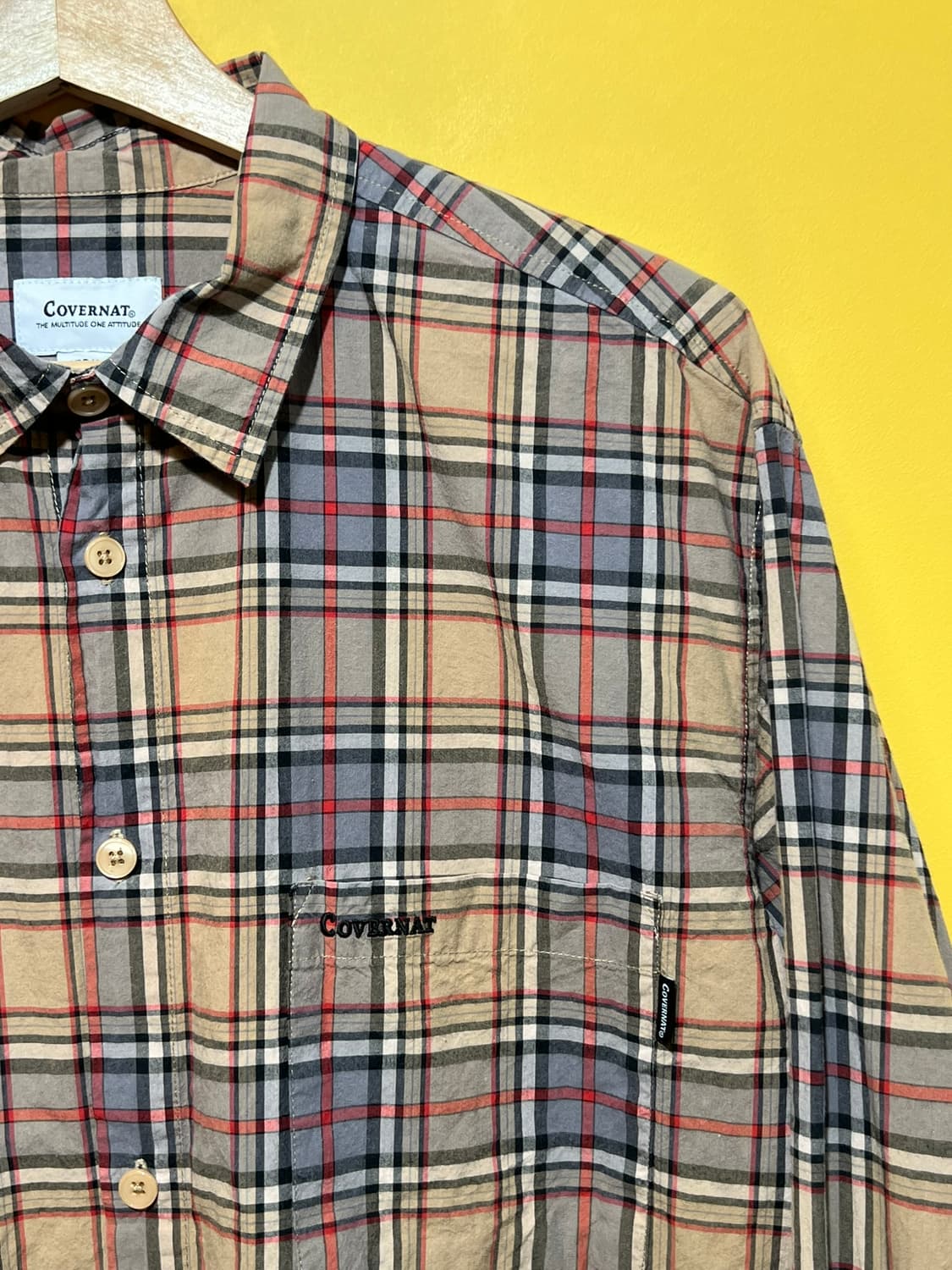 [M] 커버낫 베이지 체크 셔츠 상품이미지2