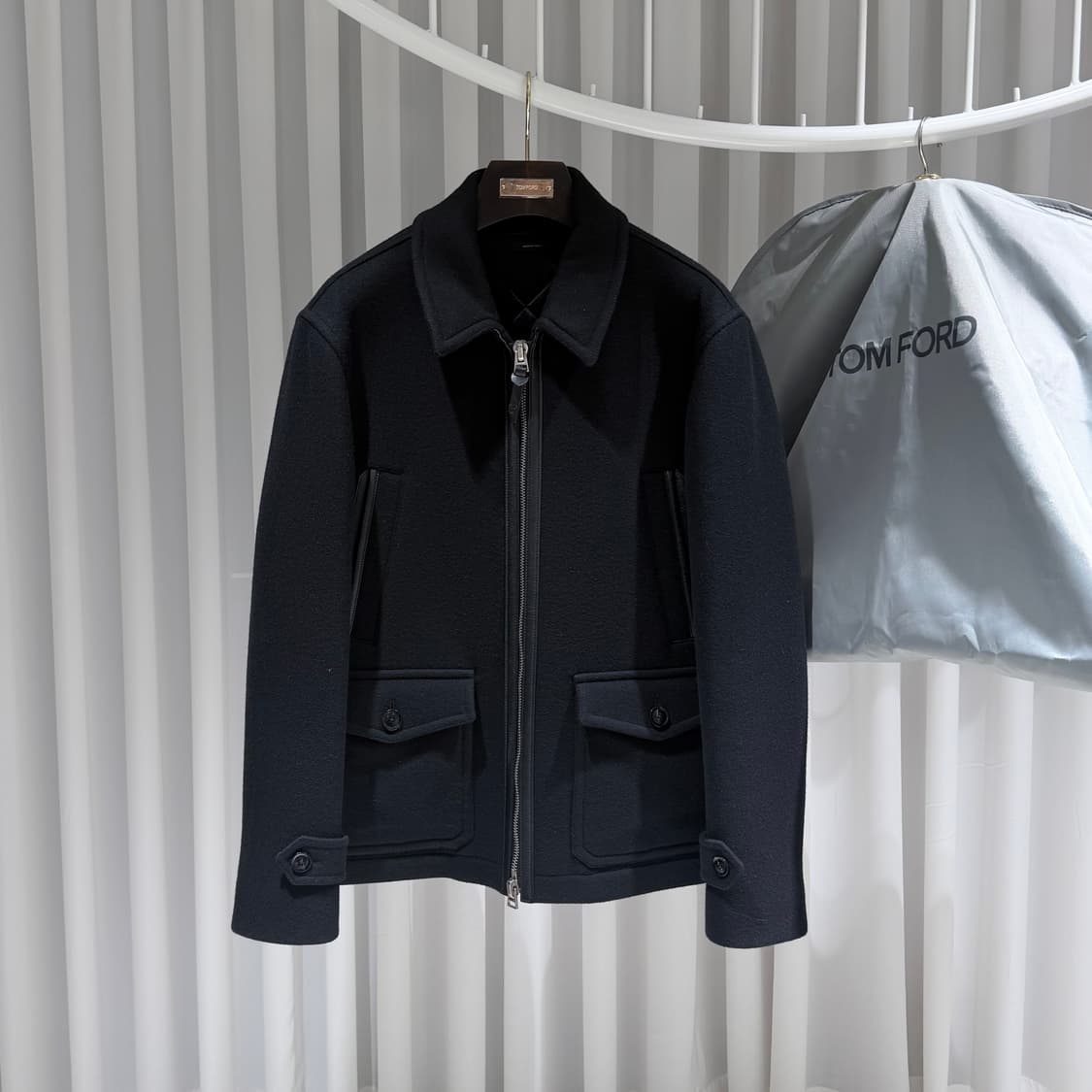 (A+/50) / 톰포드 버전울 집업 블랙 자켓 상품이미지1