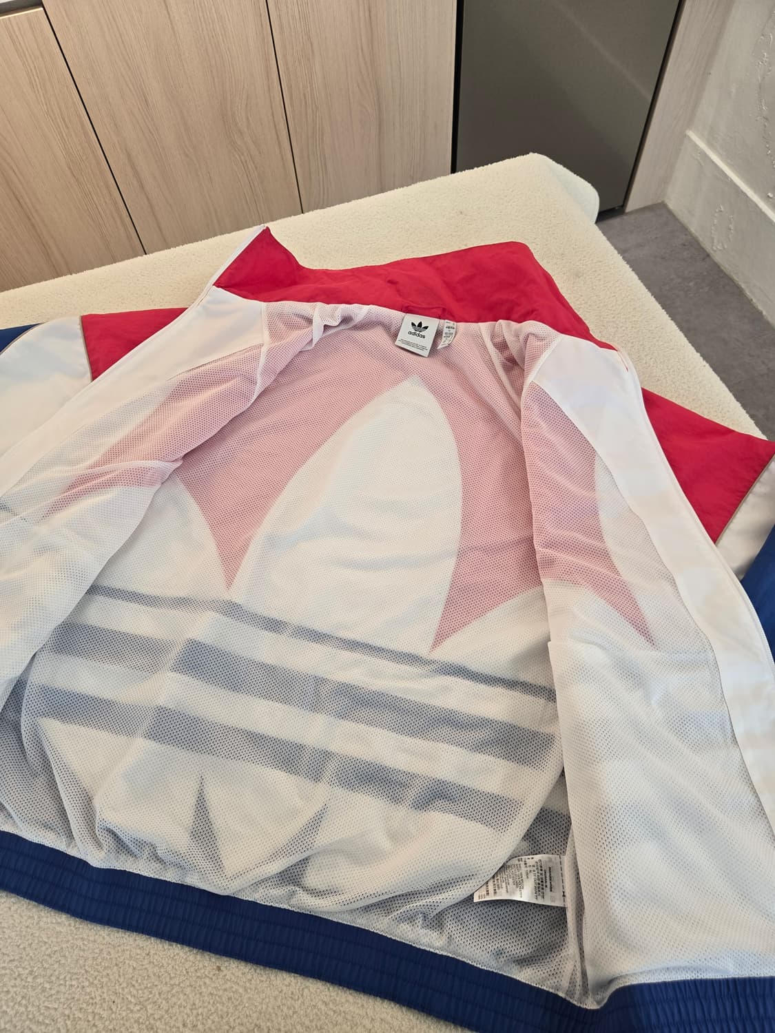 아디다스 올드스쿨 빅로고 바람막이 자켓 핑크/블루 XL 상품이미지5