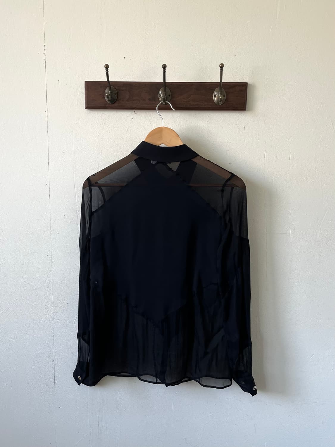 VERSACE 블랙 시스루 셔츠 상품이미지3