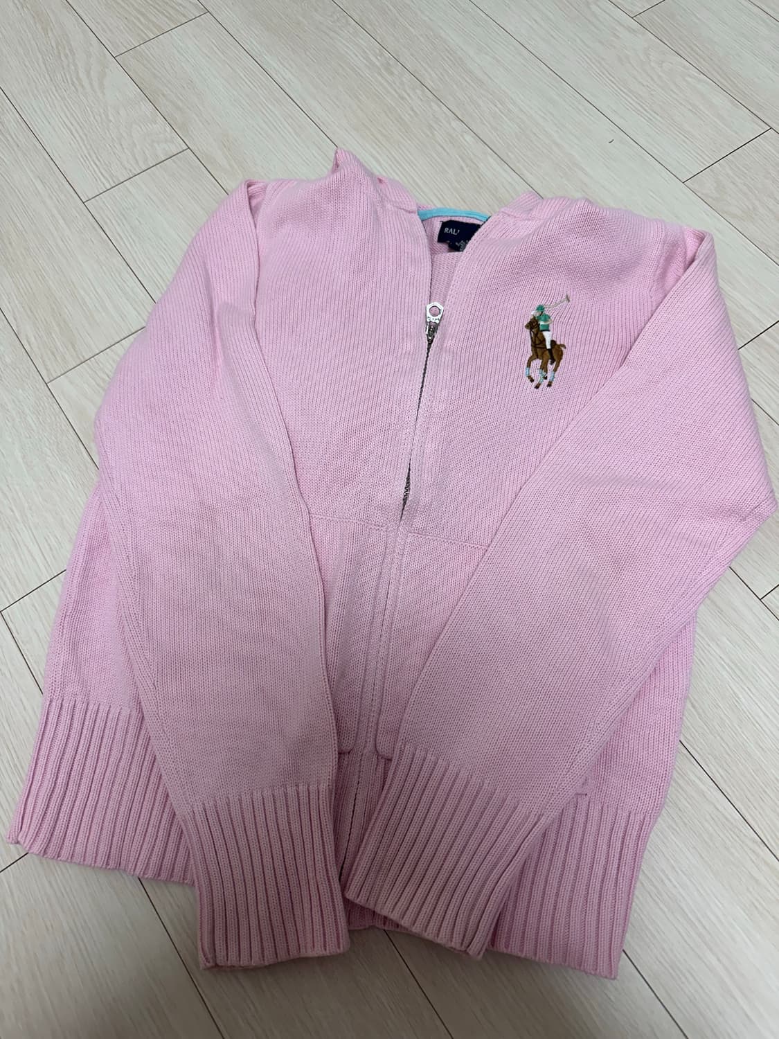 폴로 빅포니 핑크 후드니트집업 상품이미지2