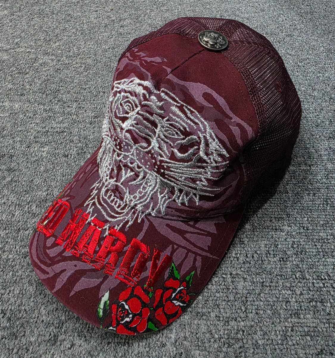 에드하디 타이거 스컬 로즈 트러커캡 Y2K 빈티지 메쉬 볼캡 모자 상품이미지1