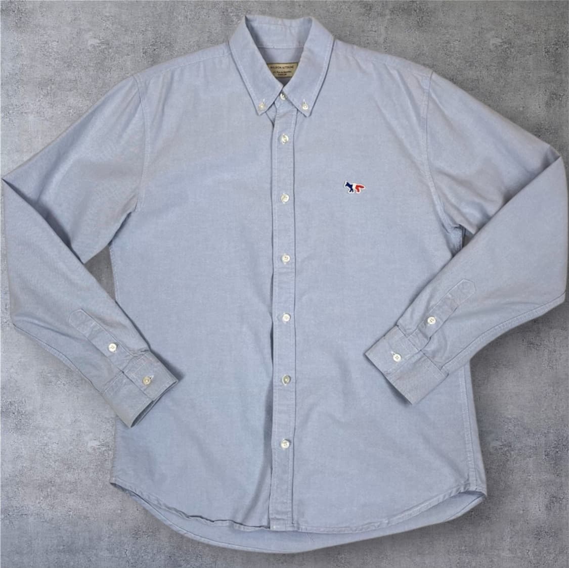 메종키츠네 스카이블루 트라이컬러 폭스패치 클래식 셔츠 L 상품이미지1